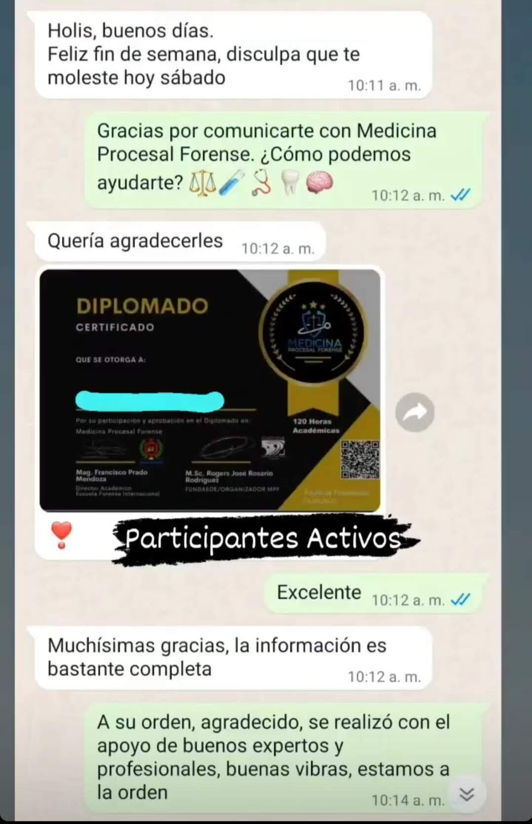 Testimonio diplomado medicina legal